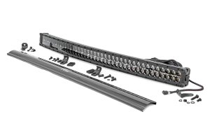 LED Light Bar - Rough Country - Curved | Dual Row | Cool White DRL - Black